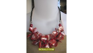 indonesian nuged shells necklaces multi flowers 